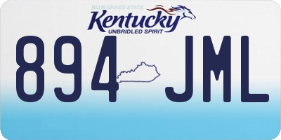 KY license plate 894JML