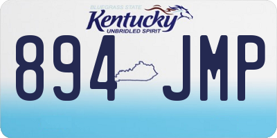 KY license plate 894JMP