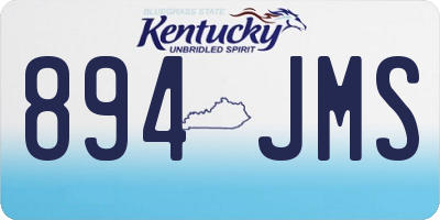 KY license plate 894JMS