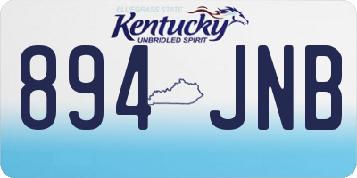 KY license plate 894JNB