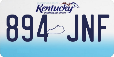 KY license plate 894JNF