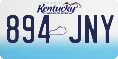 KY license plate 894JNY