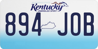 KY license plate 894JOB