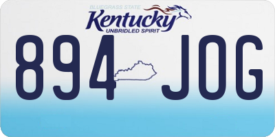 KY license plate 894JOG