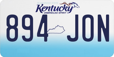 KY license plate 894JON