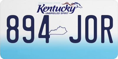 KY license plate 894JOR