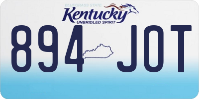KY license plate 894JOT