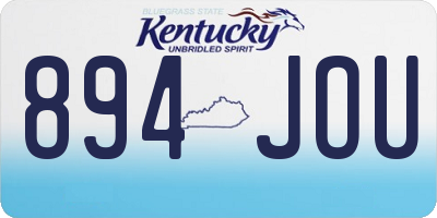 KY license plate 894JOU