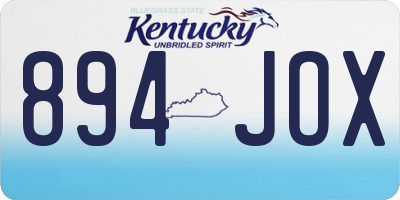 KY license plate 894JOX