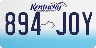 KY license plate 894JOY