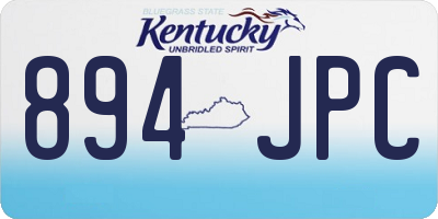 KY license plate 894JPC