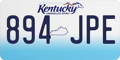 KY license plate 894JPE