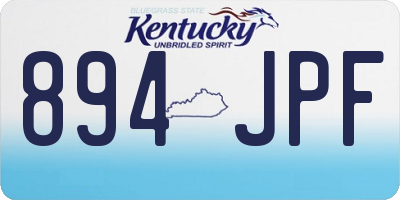 KY license plate 894JPF