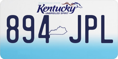 KY license plate 894JPL