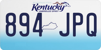 KY license plate 894JPQ