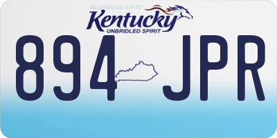 KY license plate 894JPR