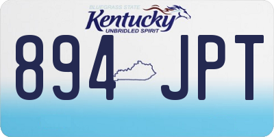 KY license plate 894JPT