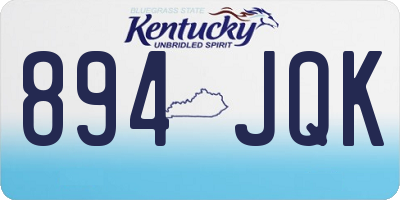 KY license plate 894JQK