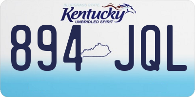 KY license plate 894JQL
