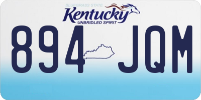 KY license plate 894JQM