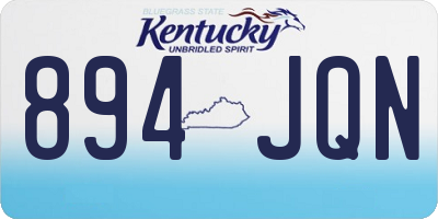KY license plate 894JQN