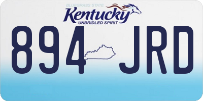 KY license plate 894JRD