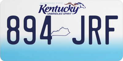 KY license plate 894JRF