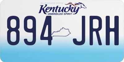 KY license plate 894JRH
