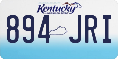 KY license plate 894JRI