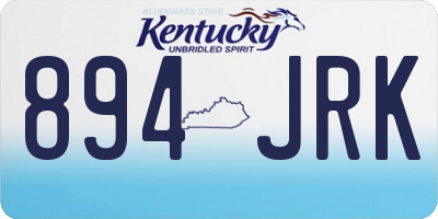 KY license plate 894JRK