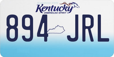 KY license plate 894JRL