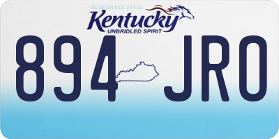 KY license plate 894JRO