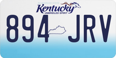 KY license plate 894JRV