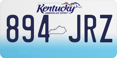 KY license plate 894JRZ