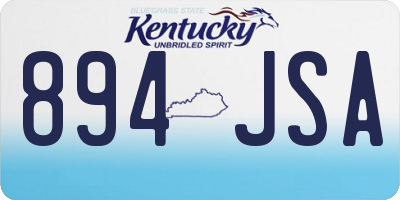 KY license plate 894JSA