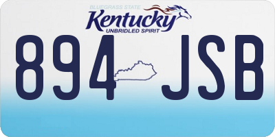 KY license plate 894JSB