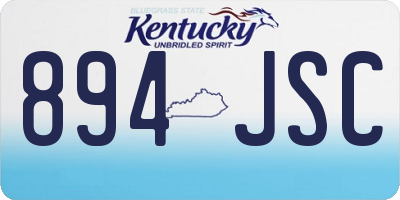 KY license plate 894JSC