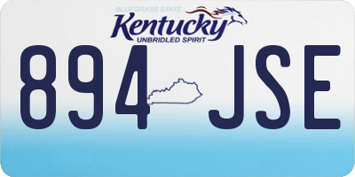 KY license plate 894JSE