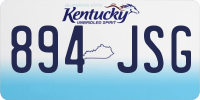 KY license plate 894JSG