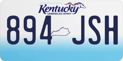 KY license plate 894JSH