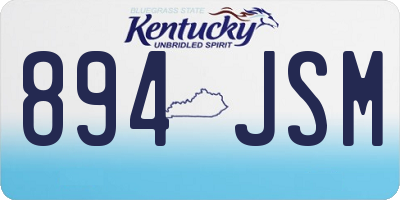 KY license plate 894JSM