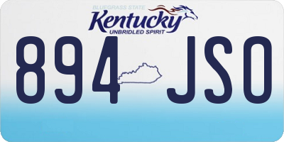 KY license plate 894JSO