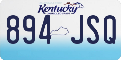 KY license plate 894JSQ