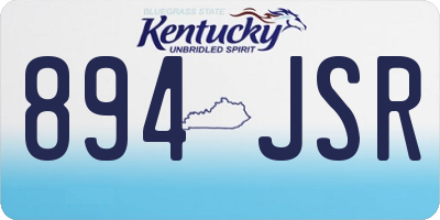 KY license plate 894JSR