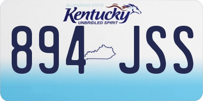 KY license plate 894JSS