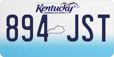 KY license plate 894JST