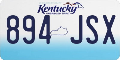 KY license plate 894JSX