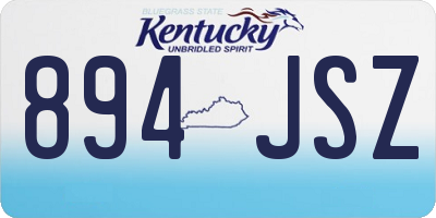 KY license plate 894JSZ