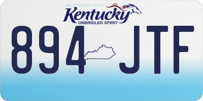 KY license plate 894JTF