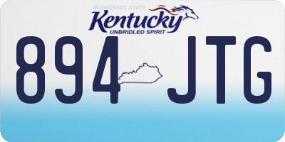 KY license plate 894JTG